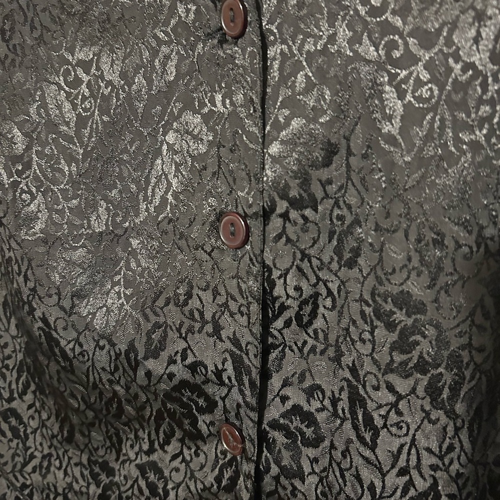 Kathie Lee Collection Black Floral Blouse - Picture 2 of 4